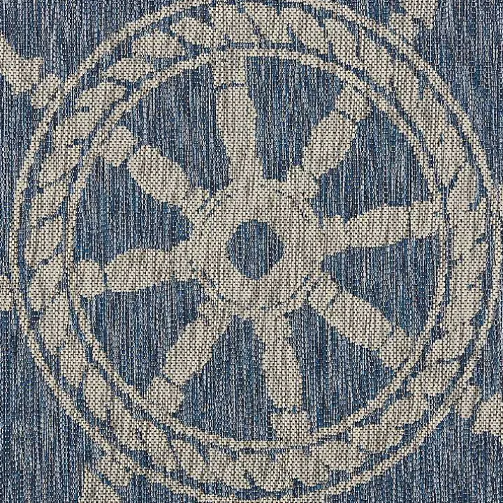 Captiva Nautical Helm Outdoor Area Rug, 5x7