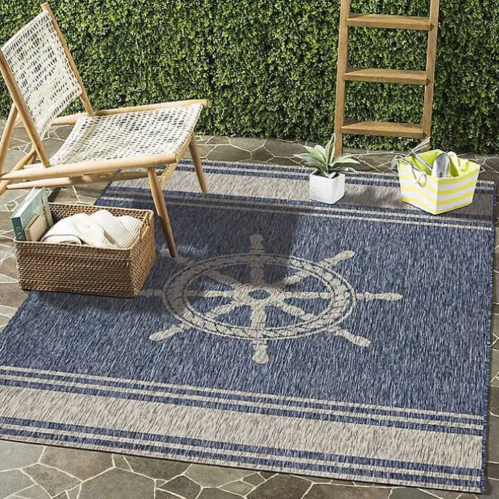 Captiva Nautical Helm Outdoor Area Rug, 5x7