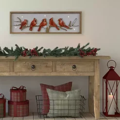 Cardinals on Branch Christmas Wall Plaque