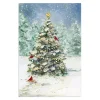 Cardinals on Tree Small Canvas Art Print