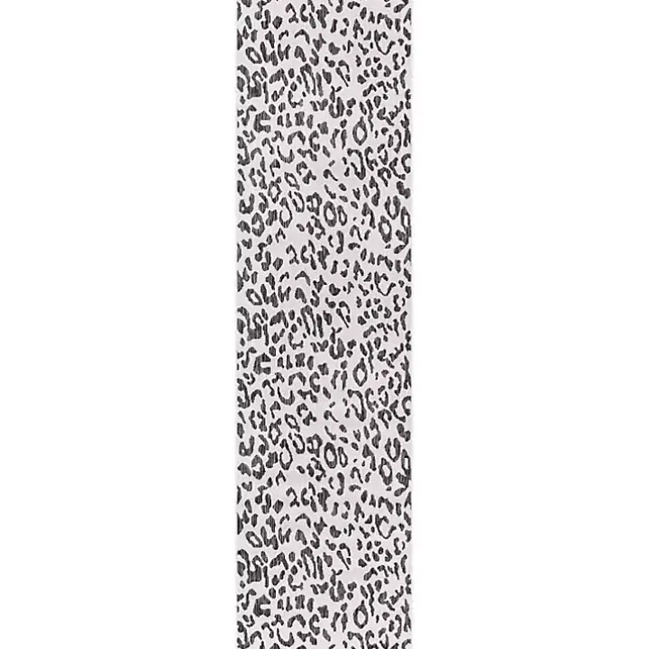 Cauli Black Leopard Print Outdoor Runner Rug, 2x10