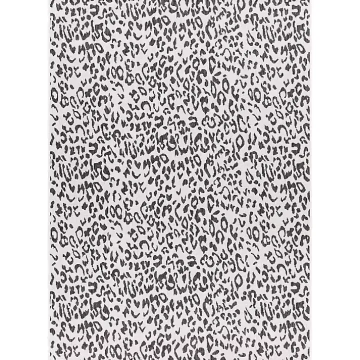 Cauli Black Leopard Print Outdoor Rug, 4x5