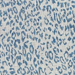 Cauli Blue Leopard Print Outdoor Rug, 7x10