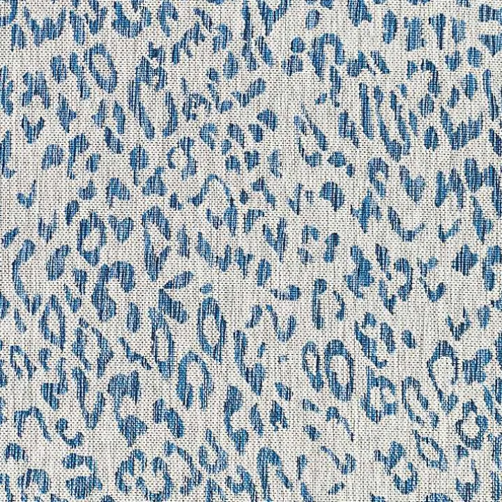 Cauli Blue Leopard Print Outdoor Rug, 7x10
