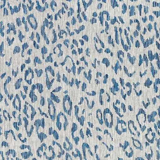 Cauli Blue Leopard Print Outdoor Rug, 8x12