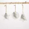 Ceramic Pine Icon Christmas Ornaments, Set of 3