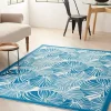Cerulean Botanical Shells Outdoor Area Rug, 5x7