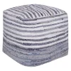 Chambray Woven Stripe Cotton Pouf
