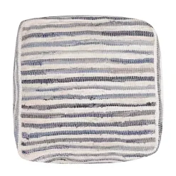 Chambray Woven Stripe Cotton Pouf