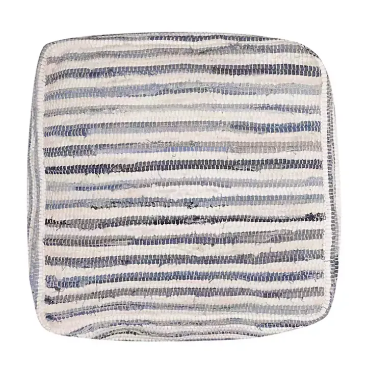 Chambray Woven Stripe Cotton Pouf