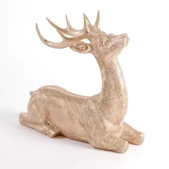 Champagne Gold Sitting Deer Figurine