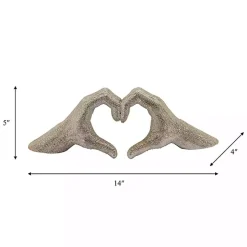 Champagne Heart Hands Ceramic Statue