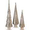 Champagne Mercury Glass Christmas Trees, Set of 3