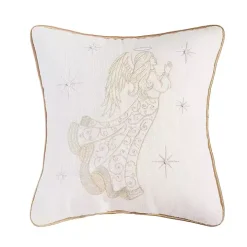 Champagne Praying Angel Christmas Pillow