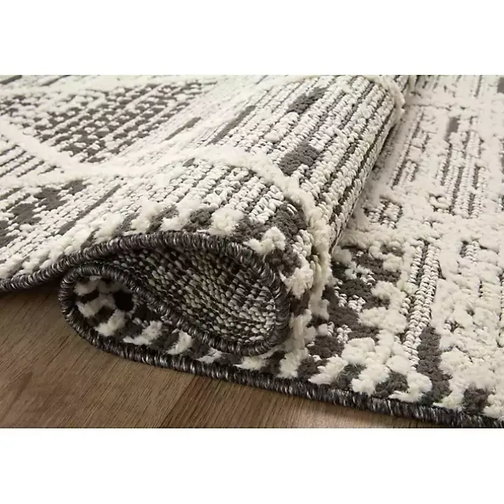 Charcoal Gradient Diamond Area Rug, 5x7