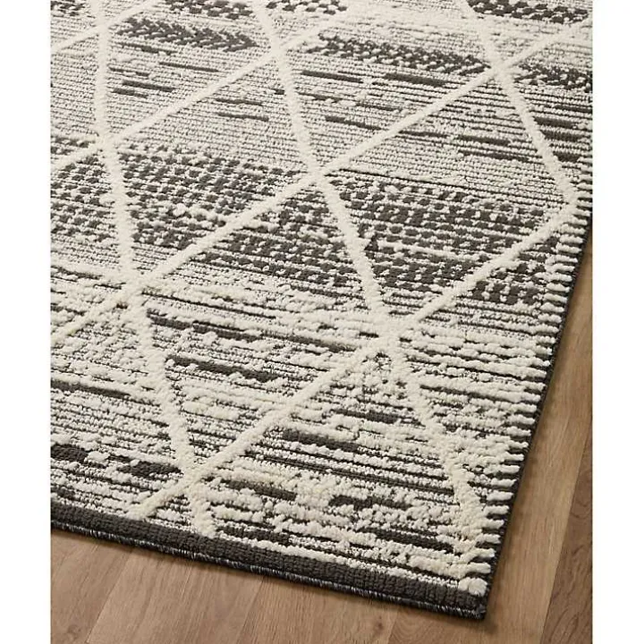 Charcoal Gradient Diamond Area Rug, 5x7