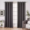Charcoal Sateen Curtain Panel Set, 96 in.