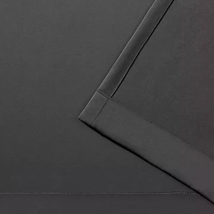 Charcoal Sateen Curtain Panel Set, 96 in.