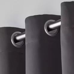 Charcoal Sateen Curtain Panel Set, 96 in.