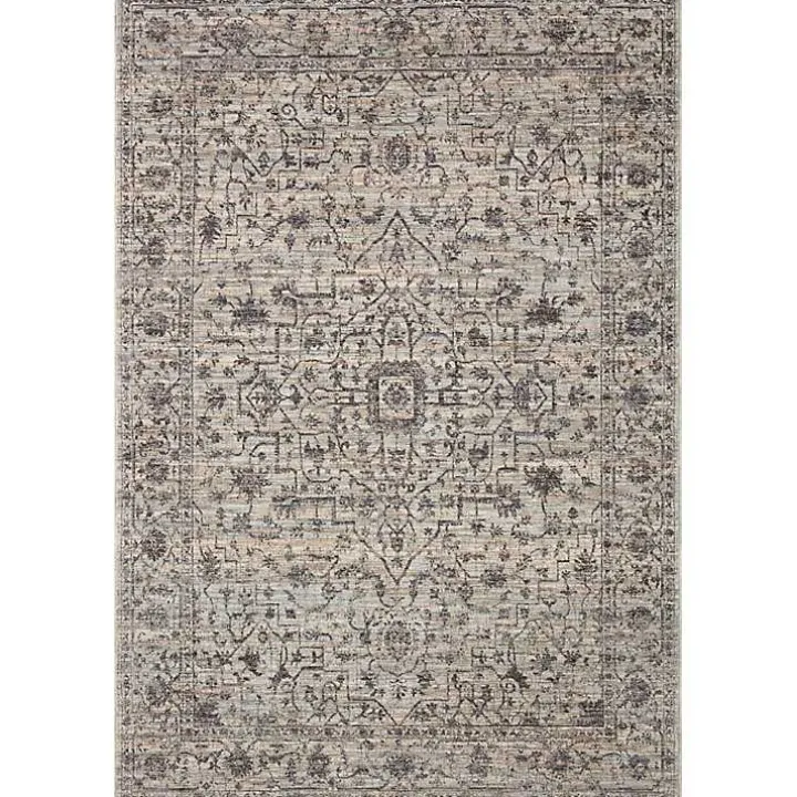 Charcoal Sorrento Medallion Area Rug, 7x10