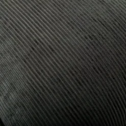 Charcoal Velvet Corduroy Flange Throw Pillow