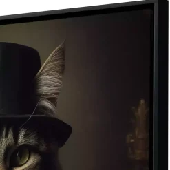 Charming Victorian Cat Framed Canvas Art Print