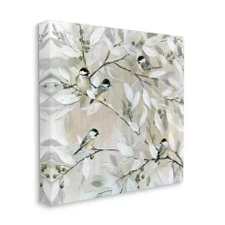 Chickadee Birds on Branch Canvas Art Print, 36x36