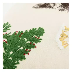 Chilly Racoon Embroidered Throw Pillow