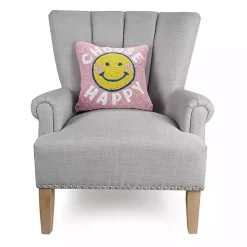 Choose Happy Hooked Wool Pillow