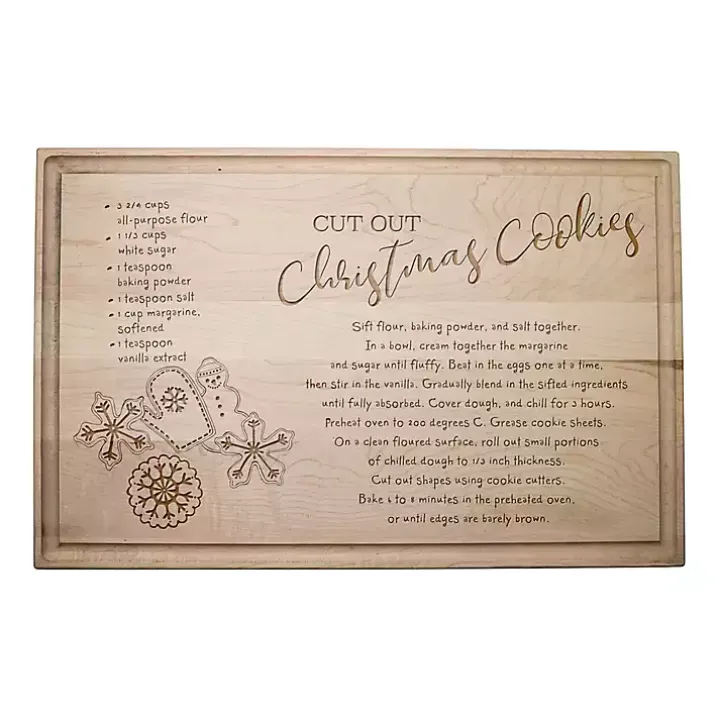 Christmas Cookies Recipe Maple Cutting Board
