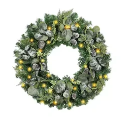 Christmas Eucalyptus Pine Mix Pre-Lit Wreath