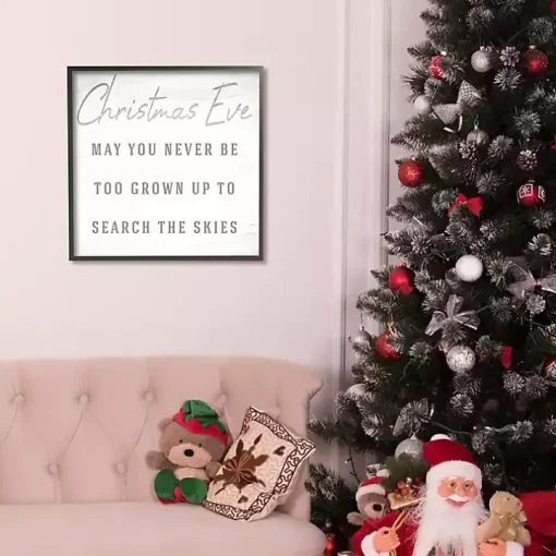 Christmas Eve Search the Skies Canvas Wall Plaque