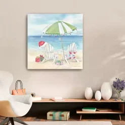 Christmas on the Beach Canvas Art Print, 30x30 in.