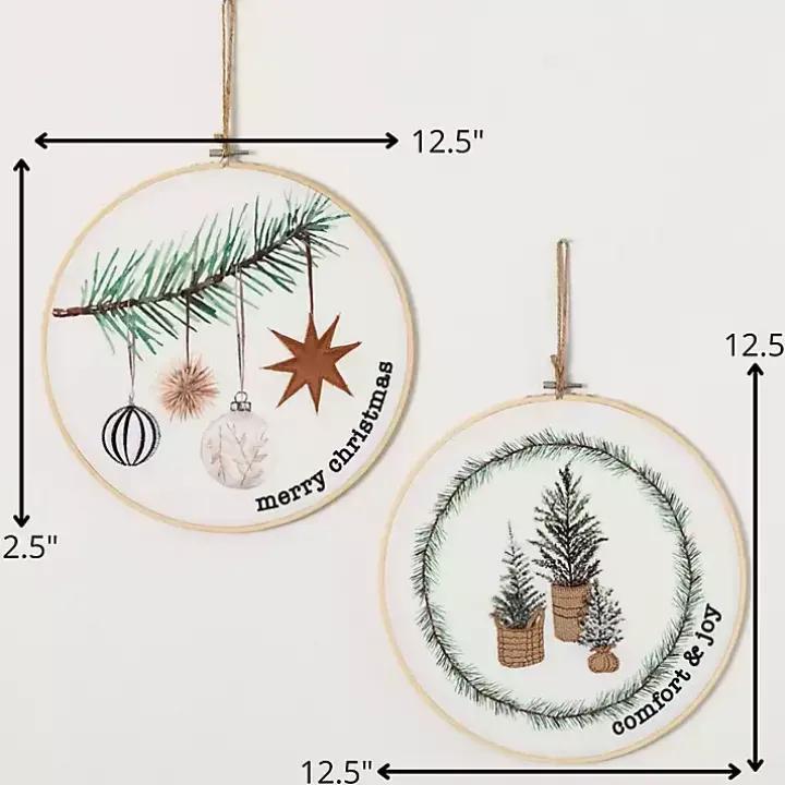 Christmas Pine Loom Wall Plaques