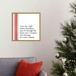 Christmas Quote Left Stripe Canvas Wall Plaque