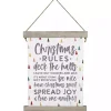 Christmas Rules Hanging Canvas Sign