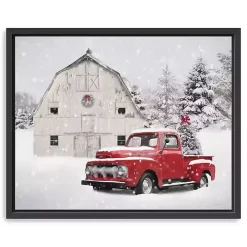 Christmas Tree Barn Framed Canvas Art Print