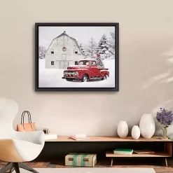 Christmas Tree Barn Framed Canvas Art Print