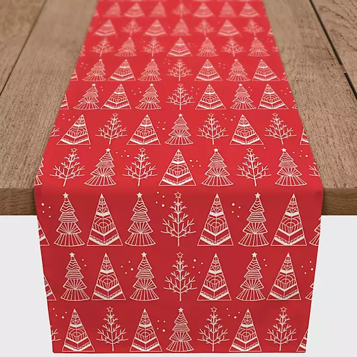 Christmas Tree Doodle Table Runner