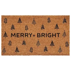 Christmas Tree Merry + Bright Coir Doormat