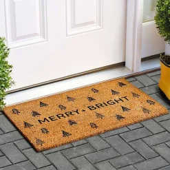 Christmas Tree Merry + Bright Coir Doormat