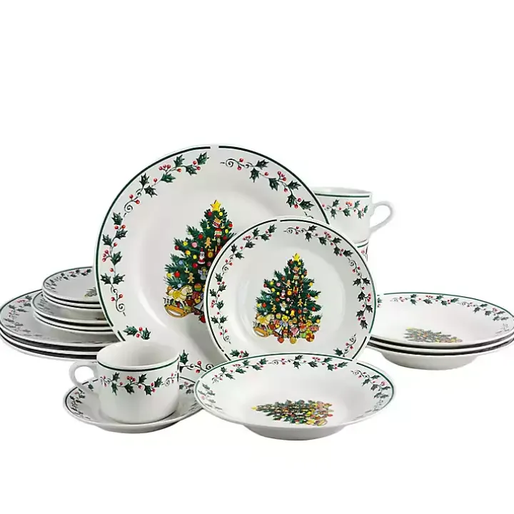 Christmas Tree Trimming 16-pc. Dinnerware Set