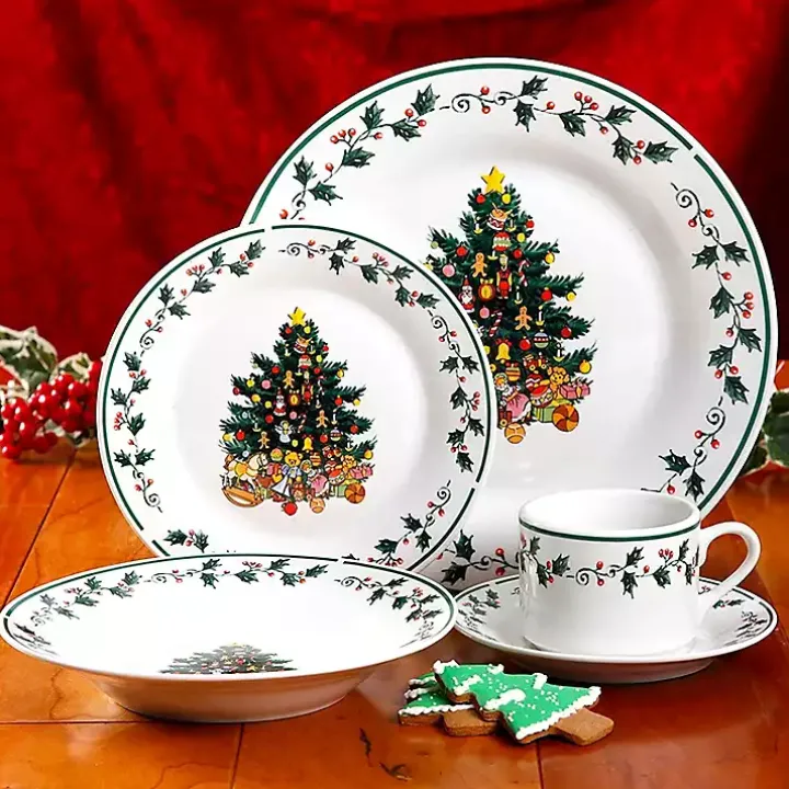 Christmas Tree Trimming 16-pc. Dinnerware Set