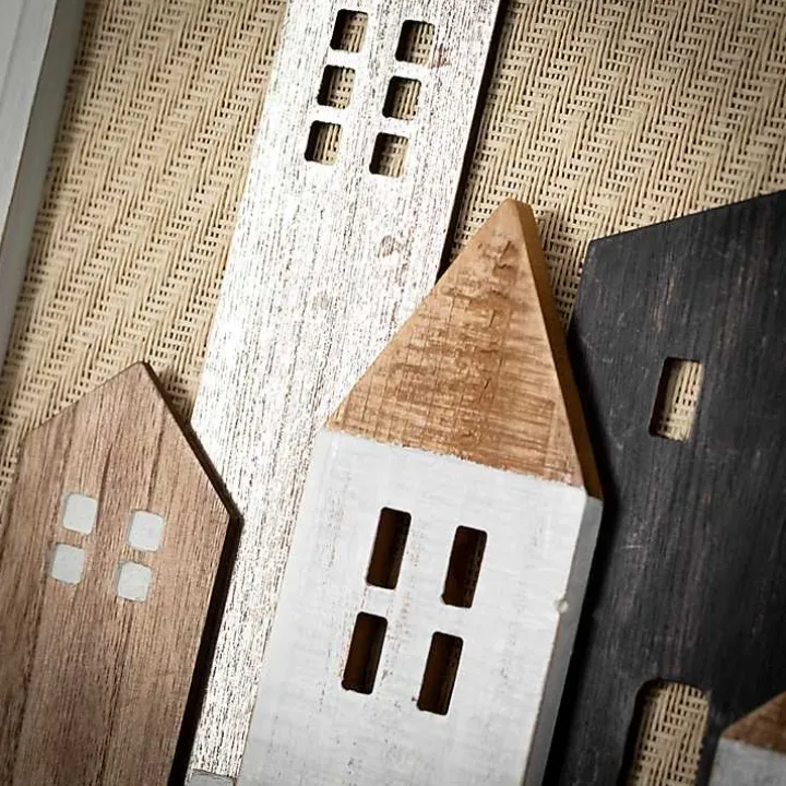 Christmas Village Framed Wall Plaques, Set of 2