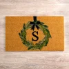 Christmas Wreath Monogram S Doormat