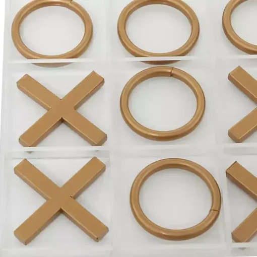 Clear and Gold Tic Tac Toe Board
