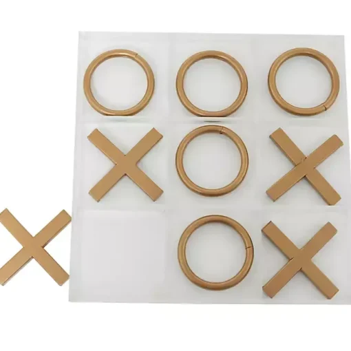 Clear and Gold Tic Tac Toe Board