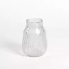 Clear Glass Wavy Ribbed Vase, 7.85 in.