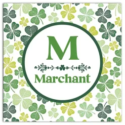 Clover Personalized Monogram Canvas Wall Plaque