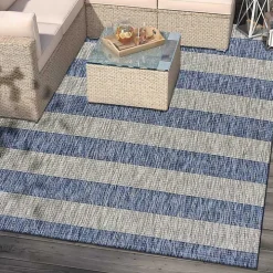 Coastal Stripes Outdoor Area Rug, 7x9